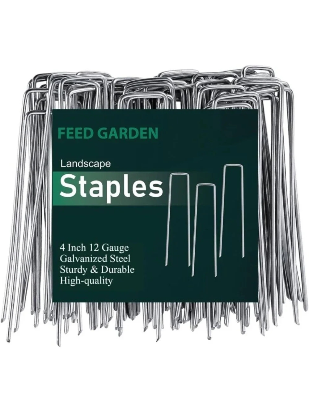 4" Galvanized Landscape Staples - 12 Gauge Anti-Rust Garden Stakes, 500 Pack
